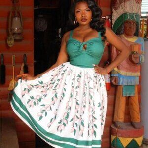 Pinup Couture Laura Byrnes Hope Morrison 2X Pink Lemons Dress